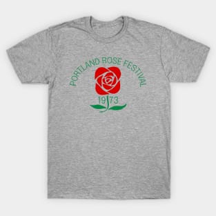 1973 Portland Rose Festival Vintage Button T-Shirt